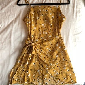 Yellow Floral Print Sun Dress